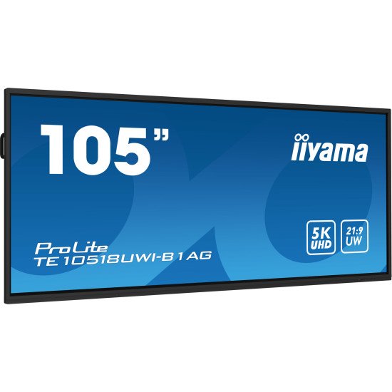 iiyama PROLITE Carte A numérique 2,74 m (108") LED Wifi 450 cd/m² 5K Ultra HD Noir Écran tactile Intégré dans le processeur Android 24/7