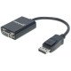 Manhattan Câble convertisseur DisplayPort vers VGA HD15, actif, 15 cm, mâle vers femelle, DP avec verrouillage, noir, garantie à vie, équivalent à DP2VGA2