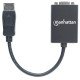 Manhattan Câble convertisseur DisplayPort vers VGA HD15, actif, 15 cm, mâle vers femelle, DP avec verrouillage, noir, garantie à vie, équivalent à DP2VGA2