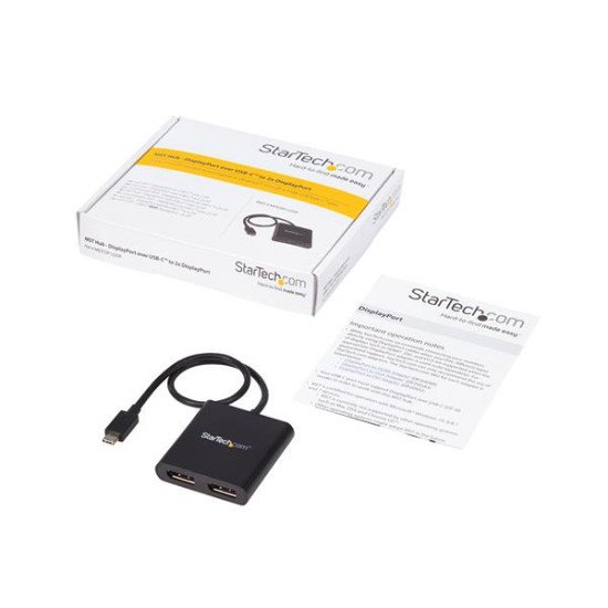 StarTech.com MSTCDP122DP adaptateur graphique USB 3840 x 2160 pixels Noir