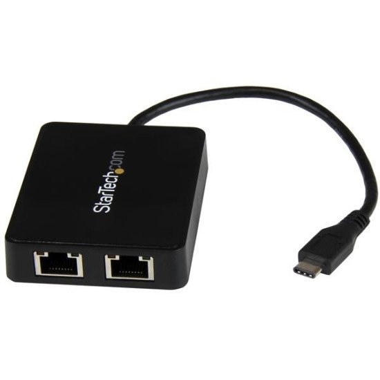 StarTech.com Adaptateur réseau USB-C vers 2 ports Gigabit Ethernet avec port USB 3.0 (Type-A)