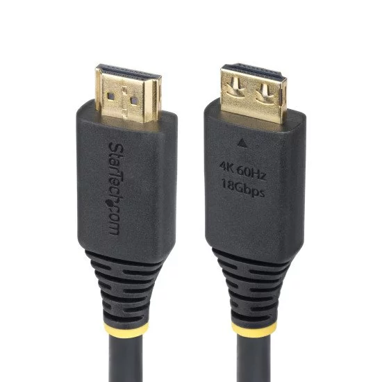 StarTech.com Câble HDMI Haut Débit de 90cm avec Connecteur à Pince, 4K 60Hz/1440p 144Hz, HDR10/HDCP 2.2/ARC, 18Gbps, UHD HDMI 2.0, Cordon pour TV/Moniteur/Écran, Gaine TPE StarTech.com Câble HDMI Haut Débit de 90cm avec Connecteur à Pince, 4K 60Hz/1440p 144Hz, HDR10/HDCP 2.2/ARC, 18Gbps, UHD HDMI 2.0, Cordon pour TV/Moniteur/Écran, Gaine TPE