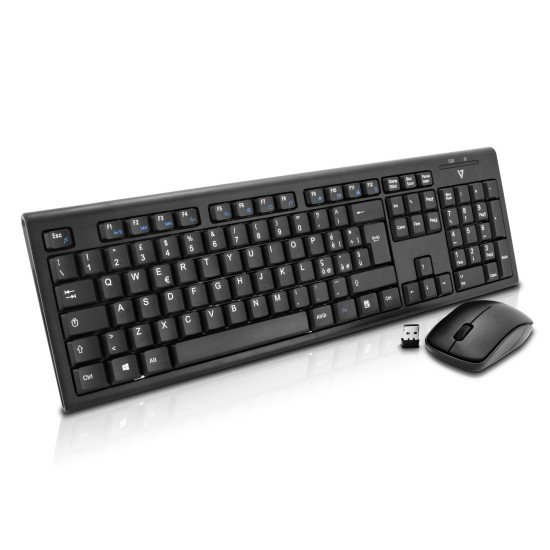 V7 CKW100IT clavier Souris incluse RF sans fil QWERTY Italien Noir