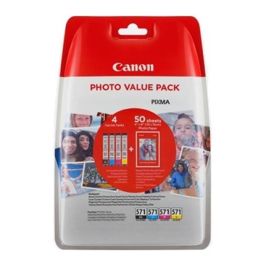 Canon CLI-571XL cartouche d'encre Original Noir, Cyan, Magenta, Jaune Multipack