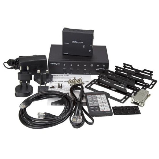 StarTech.com Extendeur vidéo HDBaseT multi-entrées avec switch intégré - HDMI, VGA, DisplayPort via Cat5e ou Cat 6 - 4K
