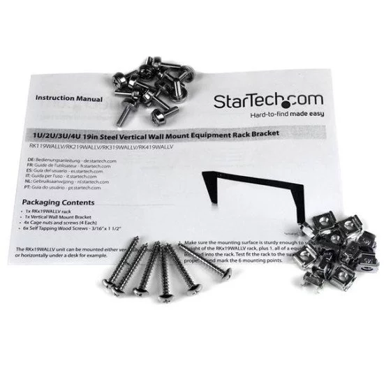 StarTech.com Support Mural Vertical en Acier pour Rack 3U - Acier - 48 cm StarTech.com Support Mural Vertical en Acier pour Rack 3U - Acier - 48 cm