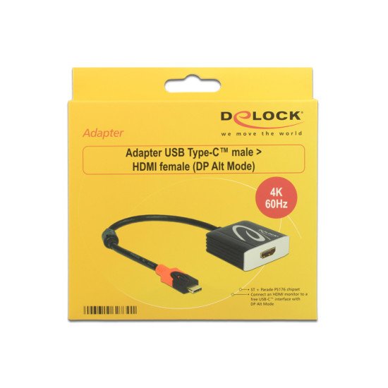 DeLOCK 62730 adaptateur et connecteur de câbles USB Type-C HDMI Noir