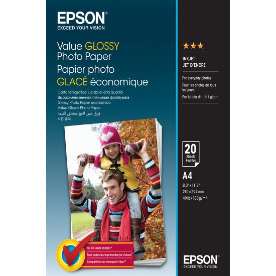 Epson Value Glossy Photo Paper - A4 - 20 Feuilles