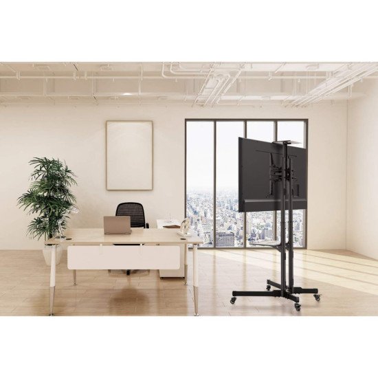 Manhattan Support sur roulettes pour TV/moniteurs, écrans 37" à 65", Compatibilité VESA : de 200x200 à 600x400 mm (vérifiez les dimensions des quatre trous de fixation à l'arrière), charge max. 40 kg, noir