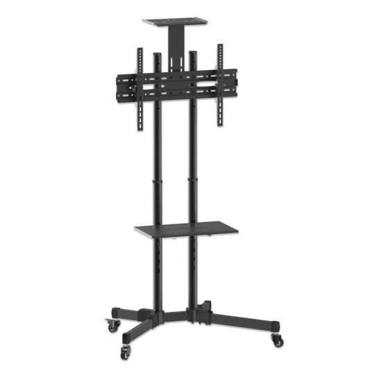 Manhattan Support sur roulettes pour TV/moniteurs, écrans 37" à 65", Compatibilité VESA : de 200x200 à 600x400 mm (vérifiez les dimensions des quatre trous de fixation à l'arrière), charge max. 40 kg, noir