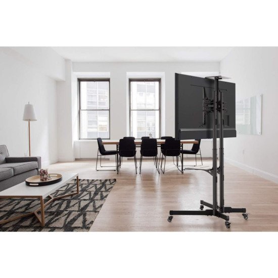 Manhattan Support sur roulettes pour TV/moniteurs, écrans 37" à 65", Compatibilité VESA : de 200x200 à 600x400 mm (vérifiez les dimensions des quatre trous de fixation à l'arrière), charge max. 40 kg, noir
