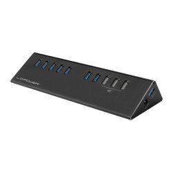 LC-Power LC-HUB-ALU-2B-10 hub & concentrateur USB 3.2 Gen 1 (3.1 Gen 1) Micro-B 5000 Mbit/s Noir LC-Power LC-HUB-ALU-2B-10 hub & concentrateur USB 3.2 Gen 1 (3.1 Gen 1) Micro-B 5000 Mbit/s Noir