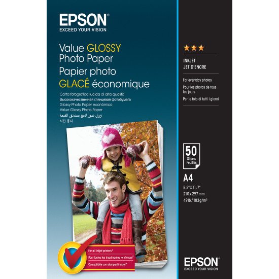 Epson Value Glossy Photo Paper - A4 - 50 Feuilles