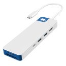 HYPER HD4102BUGL hub & concentrateur USB 3.2 Gen 1 (3.1 Gen 1) Type-C 5000 Mbit/s Bleu, Blanc