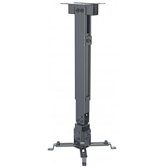 Manhattan Support de projecteur plafond/mur, inclinaison + pivot, hauteur 43–65 cm, charge max. 20 kg, noir