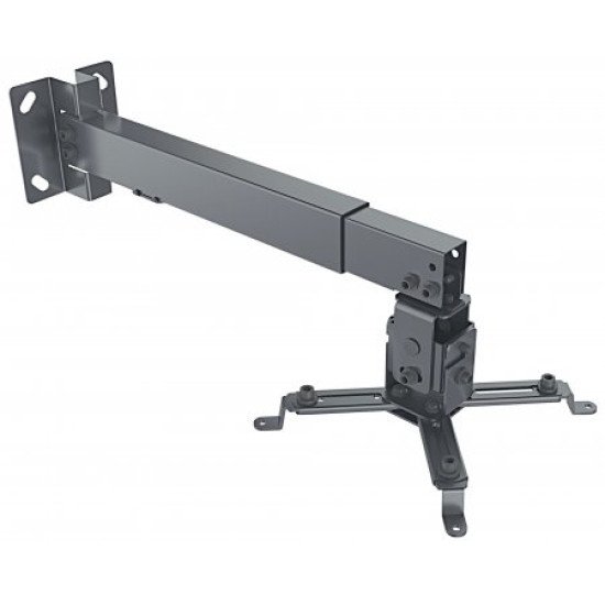 Manhattan Support de projecteur plafond/mur, inclinaison + pivot, hauteur 43–65 cm, charge max. 20 kg, noir