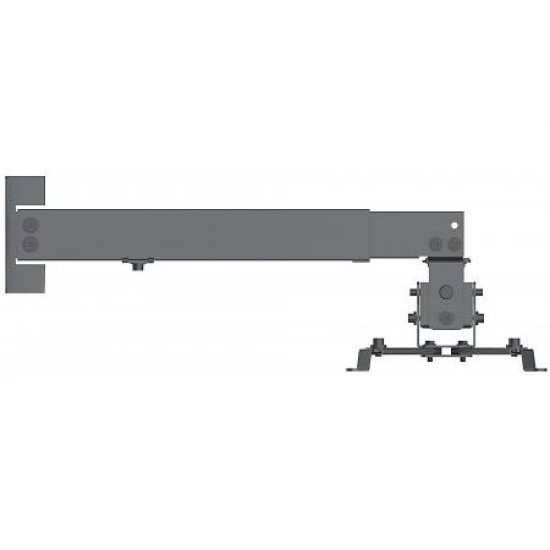 Manhattan Support de projecteur plafond/mur, inclinaison + pivot, hauteur 43–65 cm, charge max. 20 kg, noir