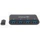 Manhattan Dock/hub USB-C, 4 ports : 4x USB-A, 5 Gbit/s (USB 3.0), Alimenté par USB (aucune alimentation externe requise), câble 20 cm, équivalent à HB30C4AB