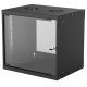 Intellinet Armoire réseau murale 19" (basique), 9U, profondeur 400 mm, noire, en kit, charge max. 50 kg, profondeur utile 340 mm, porte en verre, fixations murales non incluses