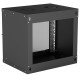 Intellinet Armoire réseau murale 19" (basique), 9U, profondeur 400 mm, noire, en kit, charge max. 50 kg, profondeur utile 340 mm, porte en verre, fixations murales non incluses