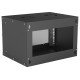 Intellinet Armoire réseau murale 19" (basique), 6U, profondeur 400 mm, noire, en kit, charge max. 50 kg, profondeur utile 340 mm, porte en verre, fixations murales non incluses
