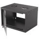 Intellinet Armoire réseau murale 19" (basique), 6U, profondeur 400 mm, noire, en kit, charge max. 50 kg, profondeur utile 340 mm, porte en verre, fixations murales non incluses