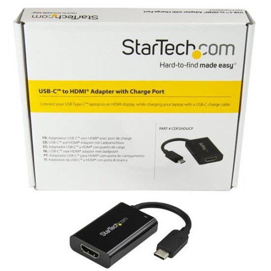 StarTech.com Adaptateur vidéo USB-C vers HDMI 4K 60 Hz avec USB Power Delivery 60 W