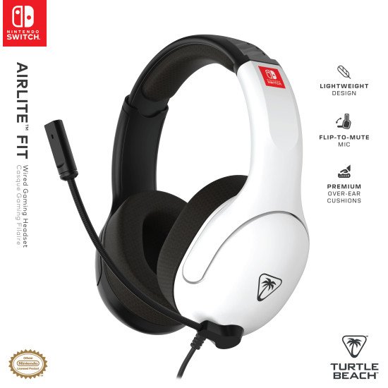 Turtle Beach Airlite Fit Casque Avec fil Arceau Jouer Noir, Blanc Turtle Beach Airlite Fit Casque Avec fil Arceau Jouer Noir, Blanc