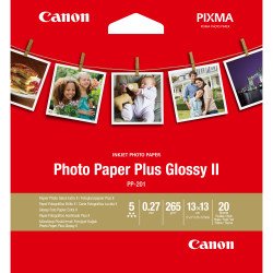 Canon Papier Photo Glacé Extra II PP-201 5 × 5 po (13 × 13 cm) - 20 feuilles Canon Papier Photo Glacé Extra II PP-201 5 × 5 po (13 × 13 cm) - 20 feuilles