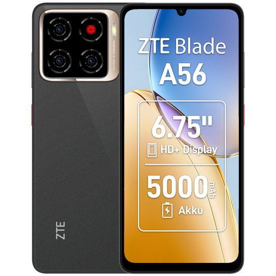ZTE Blade A56 17,1 cm (6.75") Double SIM 4G 4 Go 64 Go Noir ZTE Blade A56 17,1 cm (6.75") Double SIM 4G 4 Go 64 Go Noir