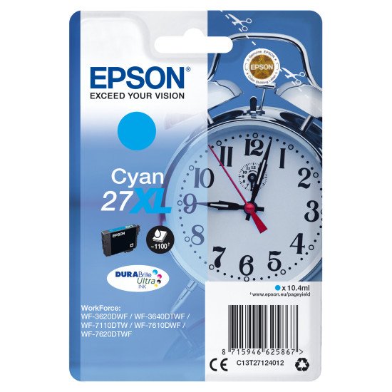 Epson Singlepack Cyan 27XL DURABrite Ultra Ink