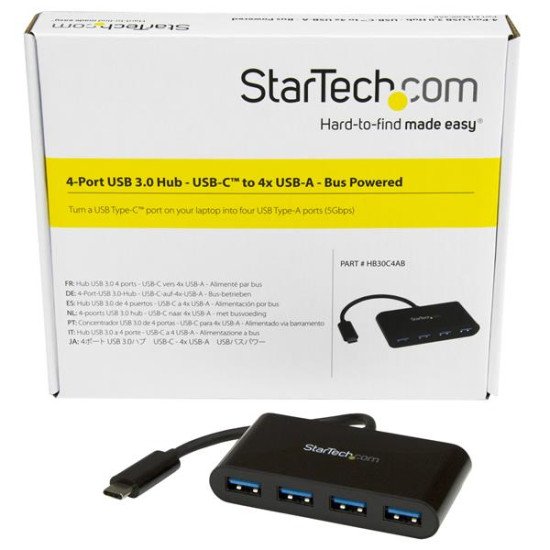 StarTech.com Hub USB 3.0 à 4 ports alimenté par bus - USB-C vers 4x USB-A