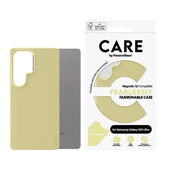 PanzerGlass CARE by ® Fashionable Case Chardonnay w. Qi Compatible Samsung Galaxy S25 Ultra coque de protection pour téléphones portables Housse Jaune PanzerGlass CARE by ® Fashionable Case Chardonnay w. Qi Compatible Samsung Galaxy S25 Ultra coque de protection pour téléphones portables Housse Jaune