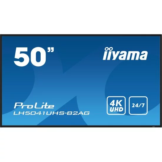iiyama LH5041UHS-B2AG affichage de messages Écran plat de signalisation numérique 127 cm (50") LCD 500 cd/m² 4K Ultra HD Noir 24/7 iiyama LH5041UHS-B2AG affichage de messages Écran plat de signalisation numérique 127 cm (50") LCD 500 cd/m² 4K Ultra HD Noir 24/7