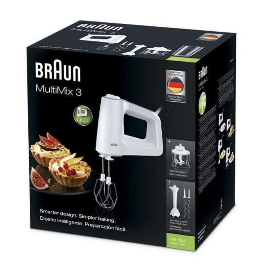 Braun HM 3135 WH Batteur à main 500 W Gris, Blanc