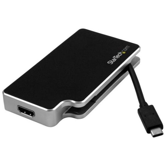 StarTech.com Adaptateur audio / vidéo de voyage 3 en 1 - USB-C vers VGA DVI ou HDMI - 4K