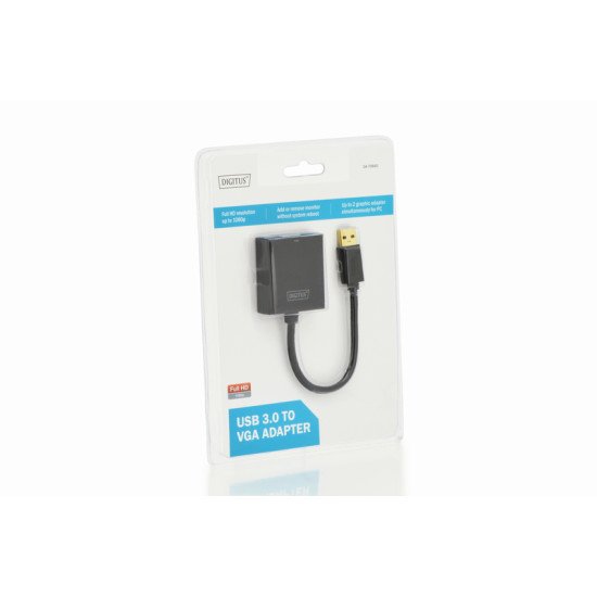 Digitus DA-70840 adaptateur USB 3.0 VGA Noir