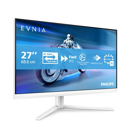 Philips Evnia 5000 écran PC 68,6 cm (27") 3840 x 2160 pixels 4K Ultra HD LCD Blanc