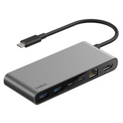 Belkin INC024HQSGY hub & concentrateur USB Type-C 10000 Mbit/s Gris