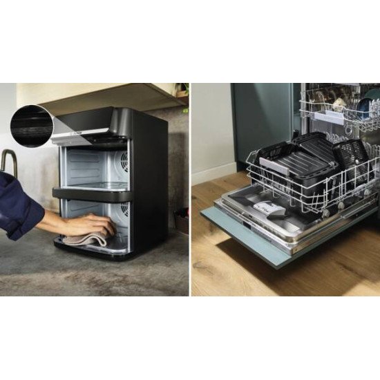 Bosch Serie 6 MAFD661B7 friteuse Double 12 L Autonome 2800 W Friteuse d'air chaud Noir