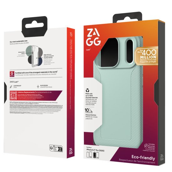ZAGG Luxe Snap coque de protection pour téléphones portables 16 cm (6.3") Housse Couleur menthe ZAGG Luxe Snap coque de protection pour téléphones portables 16 cm (6.3") Housse Couleur menthe