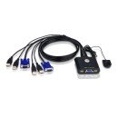 Aten CS22U commutateur écran, clavier et souris Noir Aten CS22U commutateur écran, clavier et souris Noir