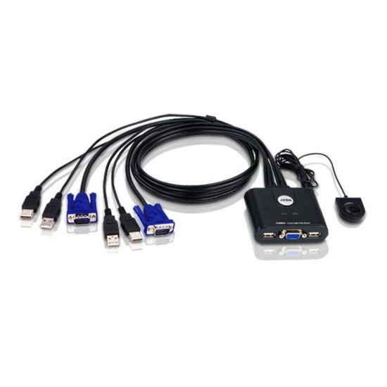 Aten CS22U commutateur écran, clavier et souris Noir Aten CS22U commutateur écran, clavier et souris Noir