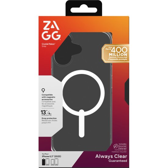 ZAGG Crystal Palace Snap coque de protection pour téléphones portables 16 cm (6.3") Housse Transparent