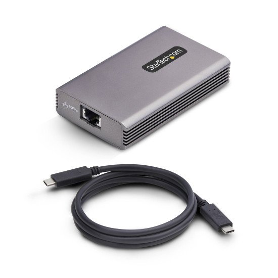 StarTech.com Adaptateur USB4 vers Ethernet, 10GbE, Multi-Gigabit, Compatible Thunderbolt, Carte Réseau 10GBASE-T/5G/2,5G, Adaptateur Ethernet 10G, Câble USB4 de 0,5m, Win/Mac, TAA