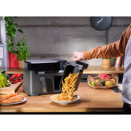 Tefal Dual Easy Fry & Grill EY905B Double 8,3 L Autonome 2700 W Friteuse d'air chaud Gris