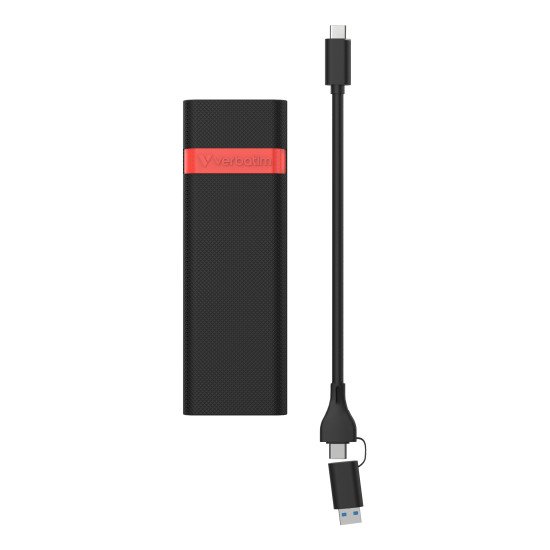 Verbatim 32261 Boîtier de disques de stockage Enceinte ssd Noir, Rouge M.2 Alimenté par port USB