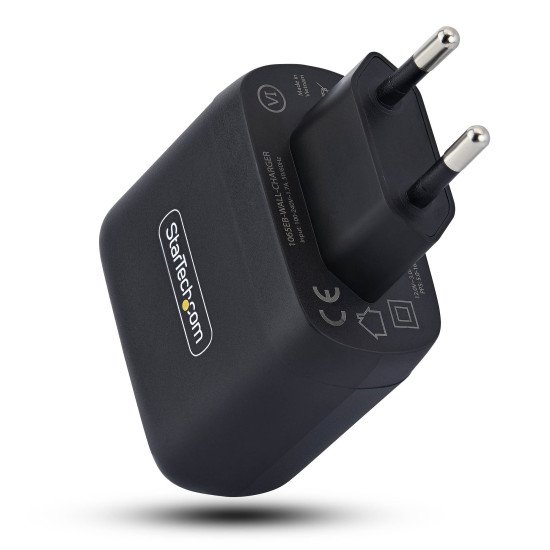 StarTech.com Chargeur PC Portable USB-C 65W, Chargeur Mural GaN Compact Pour Dell, XPS, HP ProBook, MacBook Pro, Surface Pro, Noir