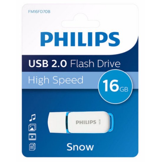 Philips FM16FD70B lecteur USB flash 16 Go USB Type-A 2.0 Bleu, Blanc