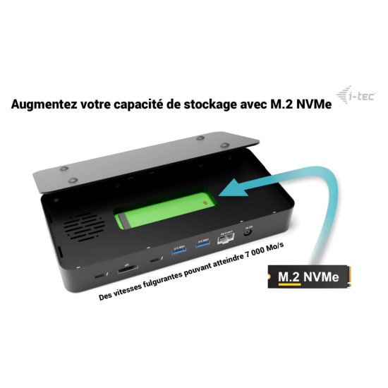 i-tec Thunderbolt 5 Triple Display Docking Station, M.2 slot, 6x USB, 2.5GLAN + Power Delivery 140W